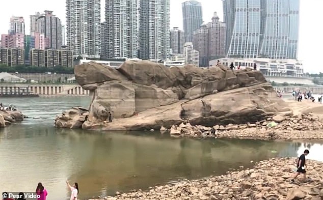 Du khách đổ xô đi xem rùa đá khổng lồ ở Trung Quốc - 3