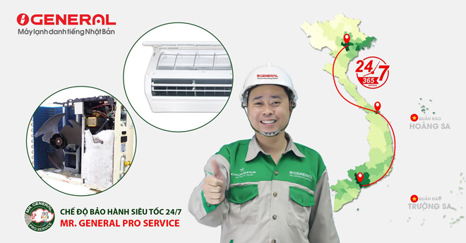 General cam kết bảo hành siêu tốc 24/7