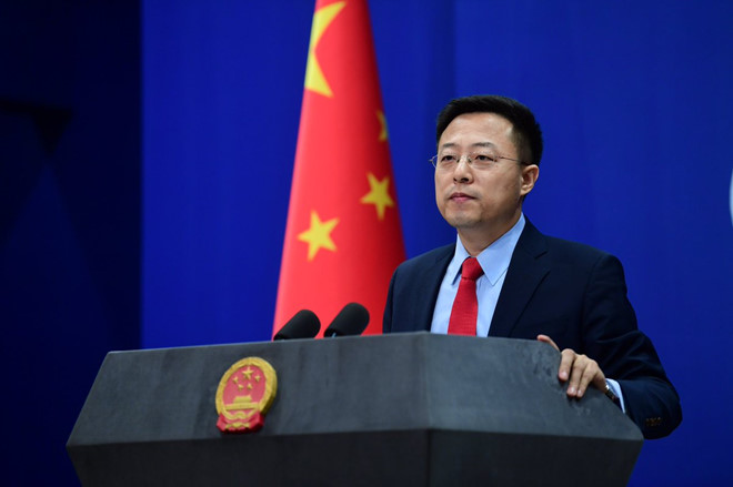Triệu Lập Kiên – Phát ngôn viên Bộ Ngoại giao Trung Quốc (ảnh: CGTN)