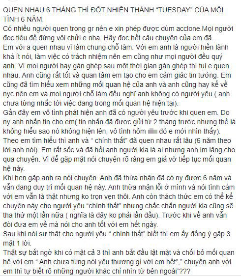 Yêu 6 năm cô gái tả hỏa phát hiện mình là người thứ 3 - 1