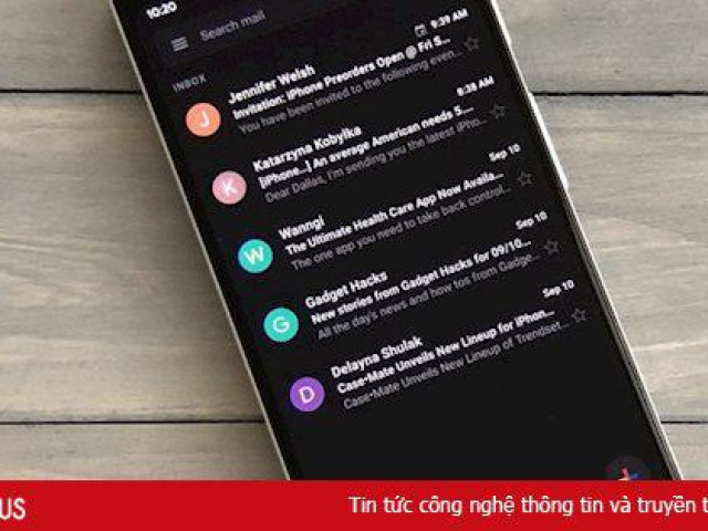 Công nghệ thông tin - Hướng dẫn cài đặt giao diện Gmail nền tối trên điện thoại