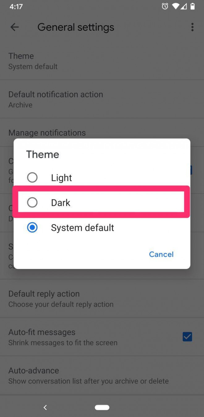 Hướng dẫn cài đặt giao diện Gmail nền tối trên điện thoại - 5