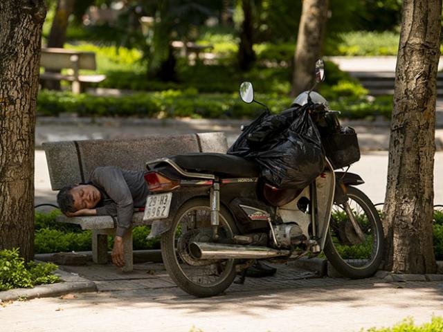 Tin tức trong ngày - Người lao động "săn" bóng râm trốn cái nắng như thiêu như đốt ở Hà Nội
