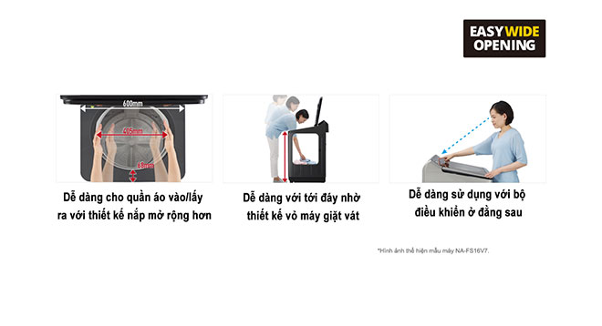 Lồng giặt lớn nhất thị trường giúp người dùng dễ dàng giặt chăn, màn, gối có kích thước lớn