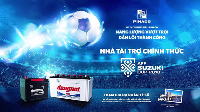 PINACO ba lần liên tiếp đồng hành cùng AFF Cup.