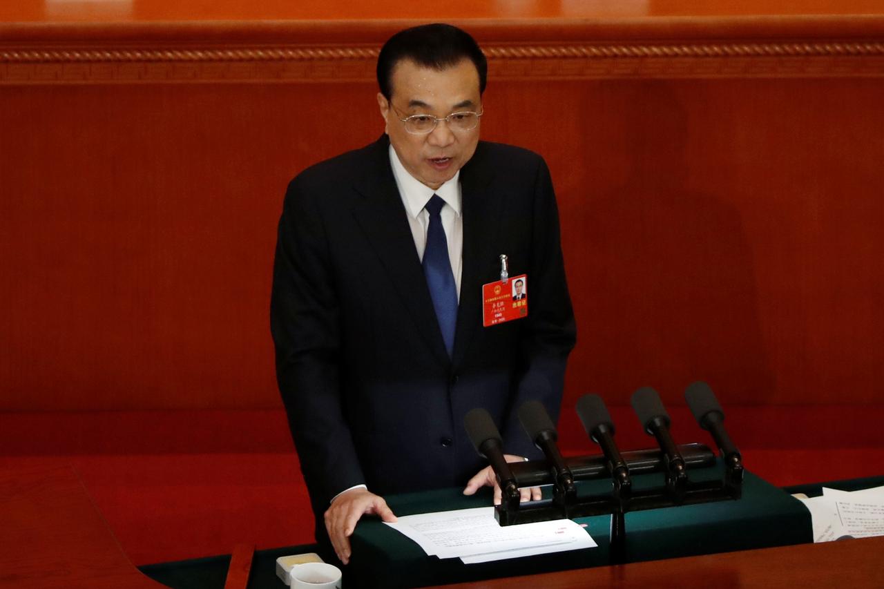 Thủ tướng Trung Quốc Lý Khắc Cường phát biểu tại lễ khai mạc kỳ họp Quốc hội thường niên ngày 22.5.2020.