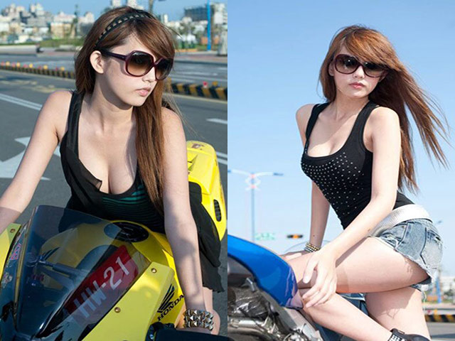 Xe máy - Xe đạp - Bóng hồng đẹp dịu dàng khoe sắc bên mô tô Honda CRB 600RR