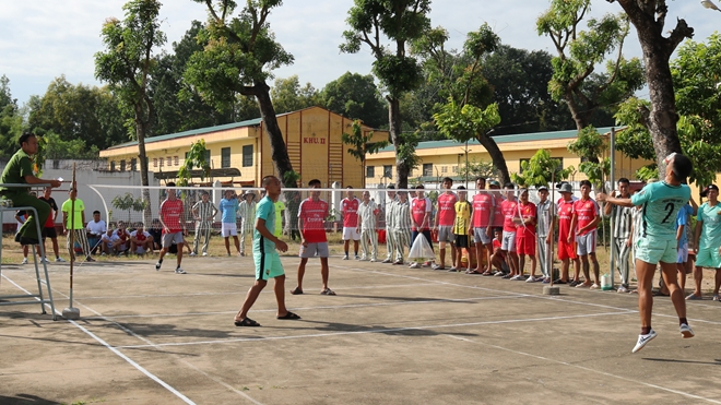 Hoạt động thể dục thể thao cho phạm nhân tại Trại giam Xuyên Mộc.