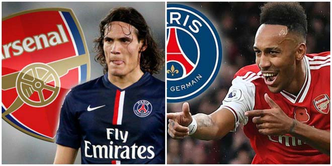 Cavani và Aubameyang có thể đổi chỗ cho nhau sau mùa hè 2020