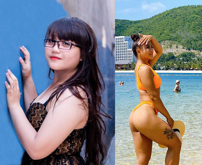 Hình ảnh trước và sau giảm cân của Long Gia Hân.