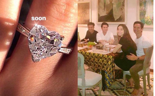 Tháng 3/2018, Hồ Ngọc Hà khoe chiếc nhẫn kim cương cỡ đại hình trái tim kèm chữ "Soon" khiến nhiều dân tình cho rằng đó là món quà của Kim Lý tặng.
