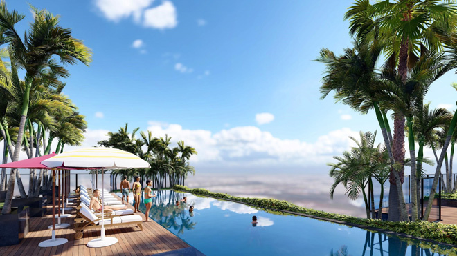 Ngâm mình trong làn nước trong xanh, ngắm nhìn thành phố lúc hoàng hôn với view sông thu trọn tầm mắt