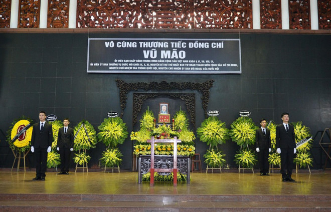 Lễ tang ông Vũ Mão được tổ chức theo nghi thức cấp cao
