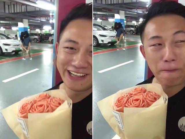 Bạn trẻ - Cuộc sống - Cố tình mua hoa đến tặng bạn gái dịp sinh nhật, chàng trai bật khóc trước cảnh tượng nhìn thấy trong bãi đỗ xe