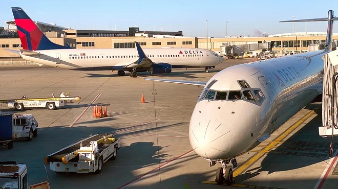 Máy bay của hãng hàng không Delta Airlines.