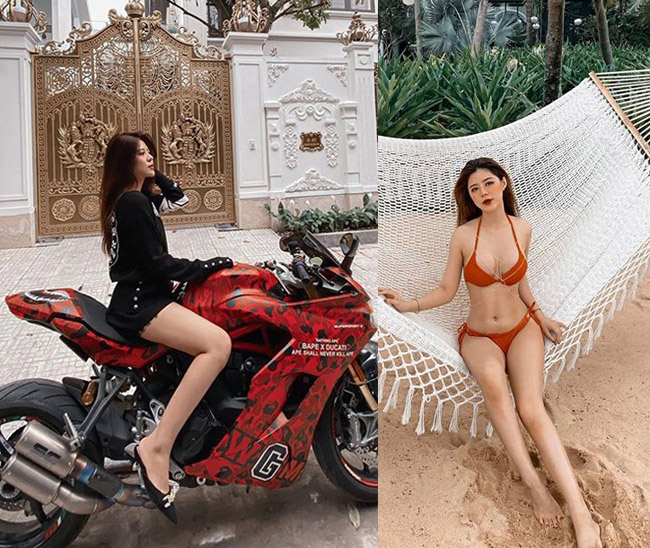 Hot girl mạng xã hội Thảo Nguyễn được biết đến với biệt danh 'nữ hoàng tốc độ' sau khi đăng tải hình ảnh bên chiếc 'mô tô khủng'. 
