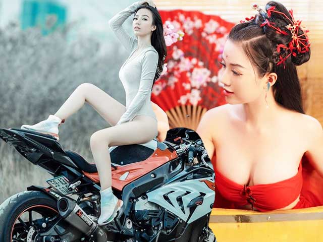 Hot girl Sài thành tăng 9kg nên "sáng nhất phố" khi cưỡi mô tô "khủng" 300kg