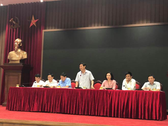 &nbsp;Ông&nbsp;Phạm Thanh Học - Phó trưởng ban Tuyên giáo Thành ủy Hà Nội phát biểu tại cuộc họp giao ban báo chí.