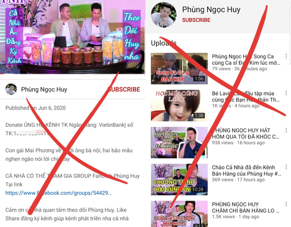 Kênh YouTube giả mạo Phùng Ngọc Huy để kêu gọi quyên tiền