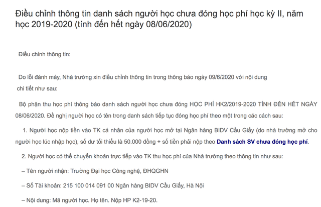 Thực hư chuyện sinh viên chuyển gần 2 tỷ đồng tiền học phí - 1