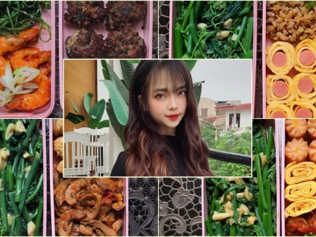 Bạn trẻ - Cuộc sống - Hot girl 9X khoe cơm hộp mang đi làm, chị em ghim ngay thực đơn để khỏi vắt óc nghĩ hôm nay ăn gì