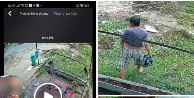Hình ảnh người đàn ông trộm đồ lót phụ nữ được camera ghi lại.