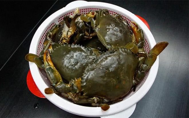 Cua biển chọn những con còn sống tươi ngon, chắc thịt cầm nặng tay. Dùng bàn chải cọ sạch phần bên ngoài cua dưới vòi nước.