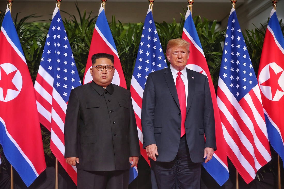 Hội nghị thượng đỉnh Mỹ-Triều&nbsp;ở Singapore là lần đầu tiên ông Trump và nhà lãnh đạo Kim Jong Un gặp nhau.