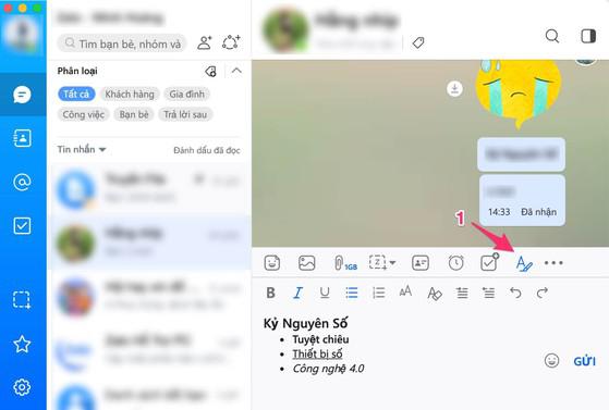 Cách thay đổi kiểu chữ và định dạng văn bản trên Zalo - 2
