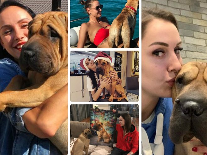 Nataliya Goncharova phát cuồng vì chú chó cưng