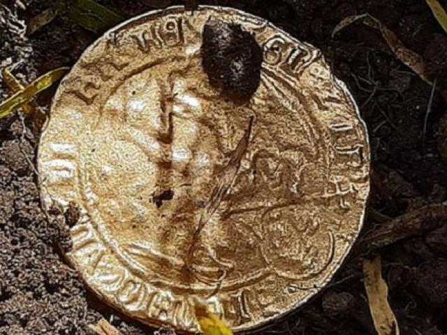 Tìm được đồng xu vàng 500 tuổi trị giá 2.500 bảng trong vườn nhà