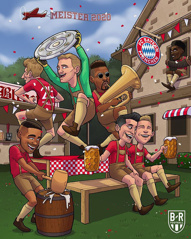 Bayern Munich chính thức vô địch Bundesliga lần thứ 8 liên tiếp.