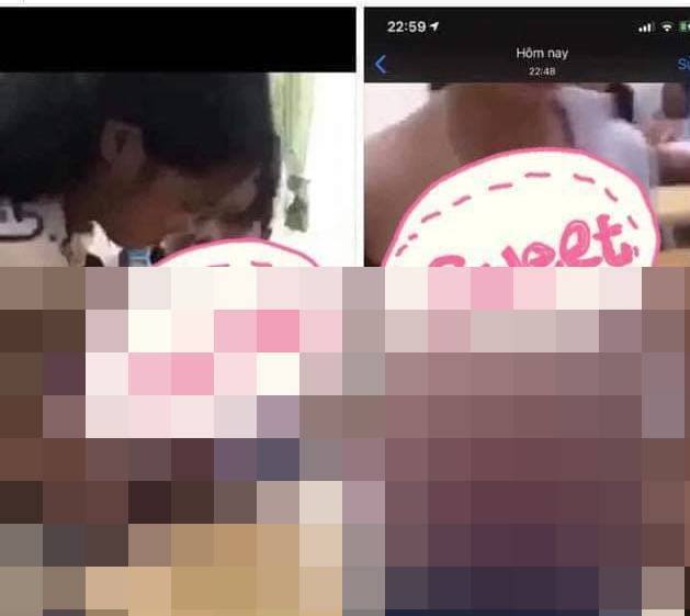 Những hình ảnh phản cảm về vụ việc nữ sinh bị bắt nạt đang lan truyền trên mạng xã hội. (Hình ảnh lấy từ mạng xã hội đã được xử lý tránh phản cảm)