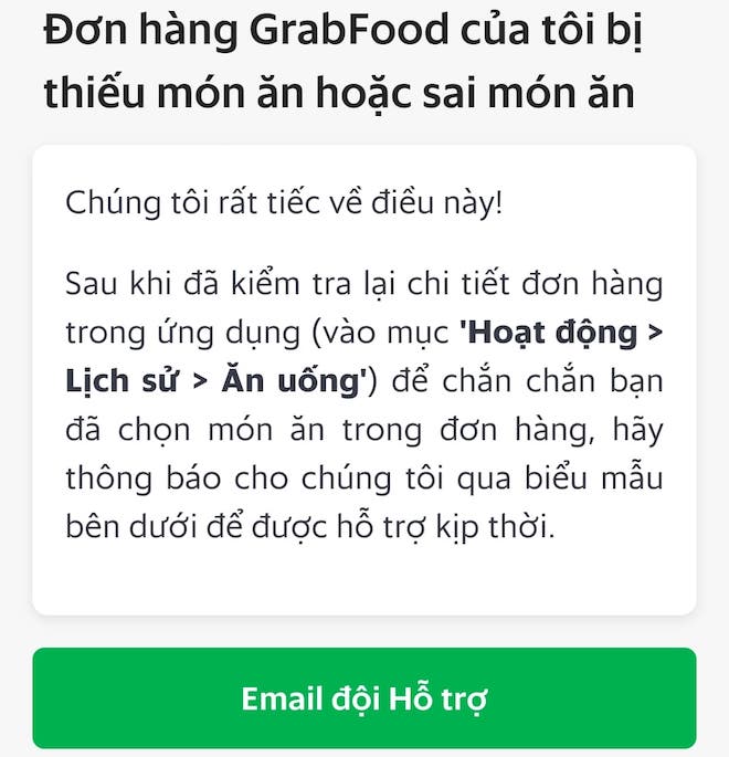 Cách lấy lại tiền khi shipper công nghệ GrabFood giao sai, thiếu đồ ăn - 4