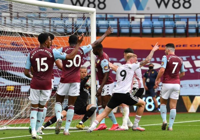 Video highlight trận Aston Villa - Sheffield: Bóng qua vạch vôi, đội khách ăn mừng hụt (H1) - 2