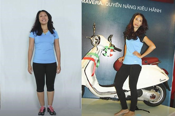 Chị Nguyễn Thị Minh Phương - trở nên mảnh mai và săn chắc giúp chị năng động hơn trong các hoạt động thường ngày