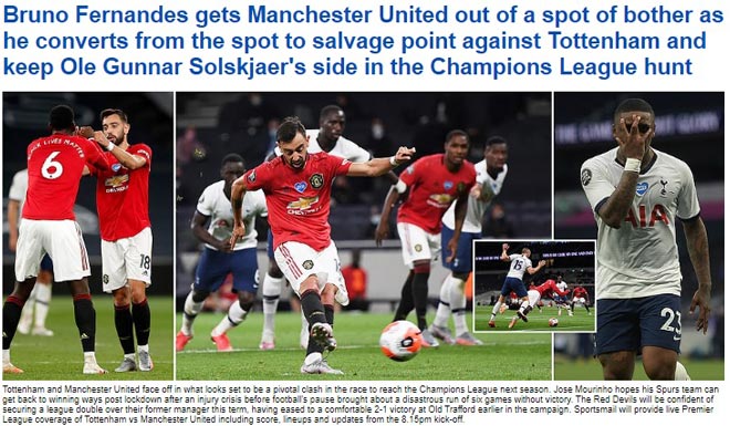 Báo chí Anh ca ngợi Pogba - Fernandes, chỉ mặt tội đồ trận Tottenham - MU - 1