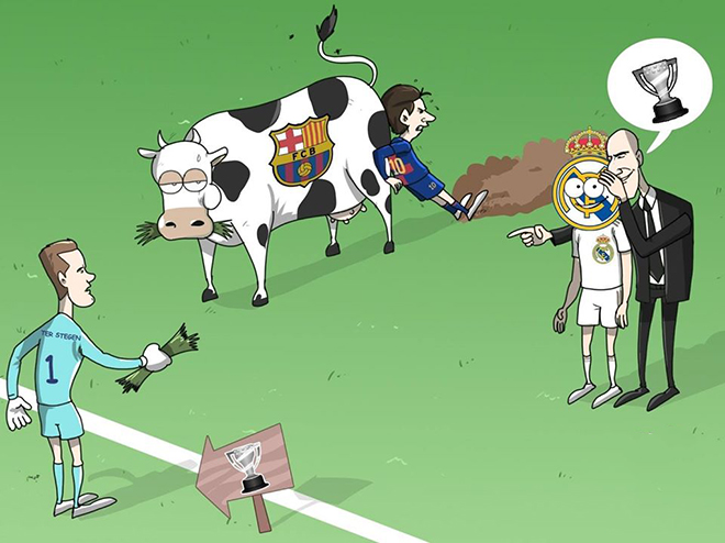 Ảnh chế: Một mình Messi không thể "gánh" nổi Barca - 2