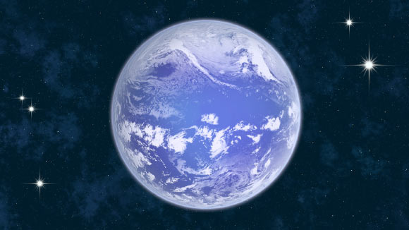Ảnh đồ họa mô tả về một hành tinh thủy cung có thể có sự sống - ảnh: SCI-NEWS