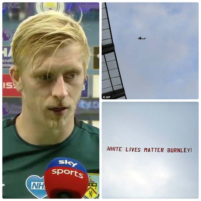 Ben Mee - trung vệ đội trưởng Burnley xấu hổ vì các fan đội bóng của mình thuê máy bay giăng biểu ngữ phân biệt chủng tộc trên bầu trời sân Etihad