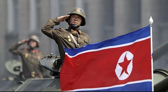 Binh sĩ Triều Tiên trong một cuộc duyệt binh ở Bình Nhưỡng.