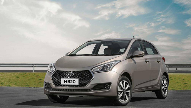 Hyundai HB20 là mẫu xe cỡ nhỏ dành riêng cho thị trường Brazil, ra mắt lần đầu năm 2012, xe sử dụng động cơ 1.0L cho công suất tối đa 80 mã lực. Giá bán tại Brazil của xe là 7.865 USD
