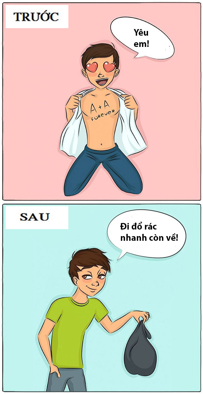 Vì yêu anh sẽ làm tất cả mọi thứ, kể ra đổ rác.
