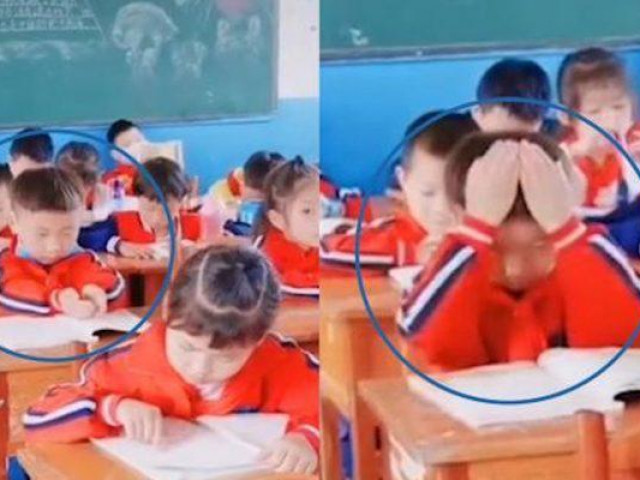 Bạn trẻ - Cuộc sống - Phì cười trước chiêu "đổ" kiến thức vào đầu của cậu học trò nhỏ