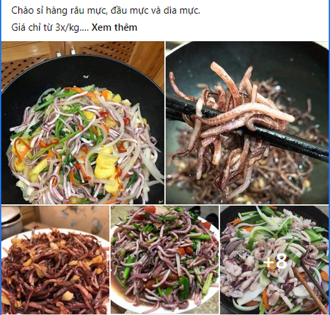 Đầu, râu và dìa mực giá rẻ đang gây sốt trên các diễn đàn và chợ mạng