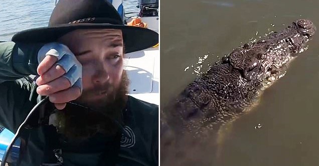 Người đàn ông Úc vất vả giằng co với cá sấu suốt một giờ.