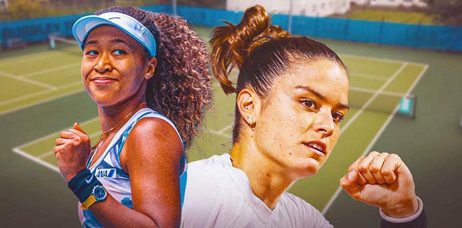 Osaka (trái) bị Sakkari đánh bại sau
2 set