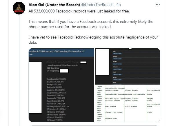 Dữ liệu cá nhân người dùng Facebook lại một lần nữa bị lộ trên diễn đàn tin tặc.