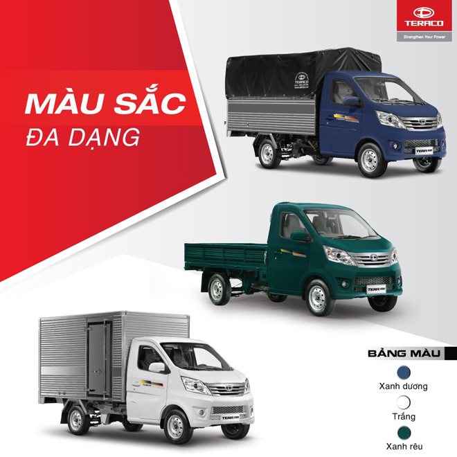 03 phiên bản màu của xe tải nhẹ TERA100.