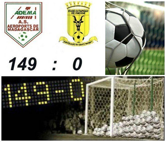 AS Adema đi vào lịch sử bóng đá thế giới khi thắng kỷ lục với tỷ số 149-0 trước&nbsp;SO l’Emyrne
